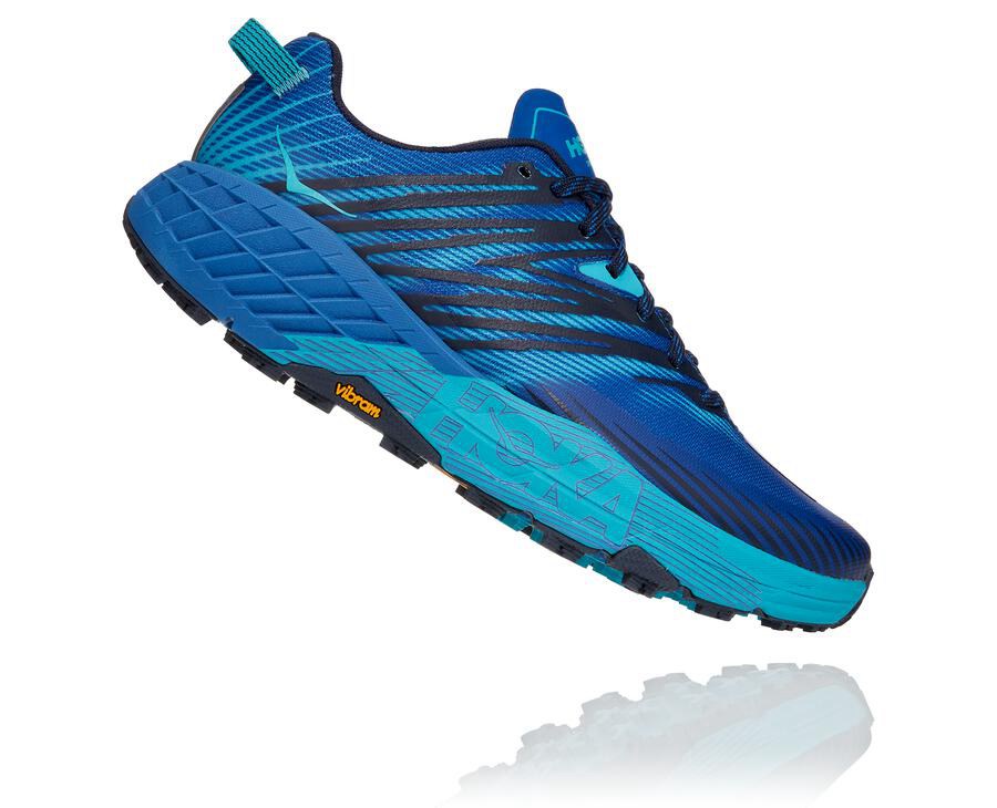 Hoka One One Mens Trail Shoes - Speedgoat 4 - Blue - HNZA47125